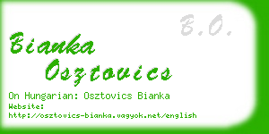 bianka osztovics business card